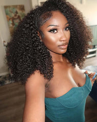 Été | Perruque afro crépue et bouclée à demi-coiffure