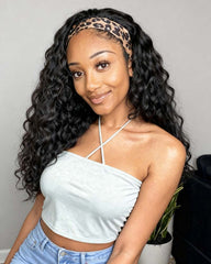 Lara | Curly Human Hair Headband Wig
