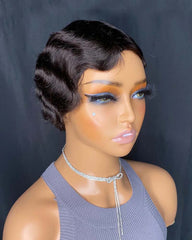 Reine | Pre-styled Classic Nostalgia Wave Pixie Wig (No Lace)