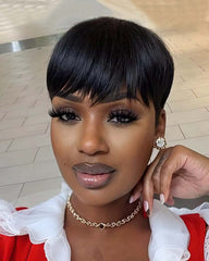 Leila | Straight Human Hair Pixie Wig (No Lace)