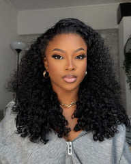 Bella | Burmese Curly Human Hair Flip Over Half Wig