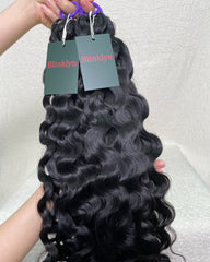 Cheveux au crochet Miracle Knots Feather en cheveux humains ondulés birmans