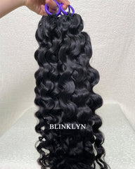 Cheveux au crochet Miracle Knots Feather en cheveux humains ondulés birmans