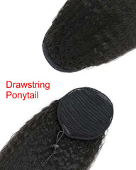 Body Wavy Human Hair Drawstring/ Velcro Ponytail Extensions