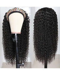 Lara | Curly Human Hair Headband Wig