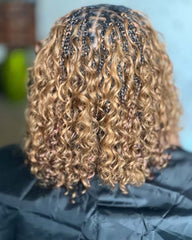 THICK BUNDLES Human Hair Deep Wave Honey Blonde Boho Braids Weftless Bundle Human Braiding Hair
