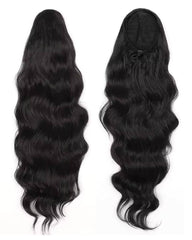 Body Wavy Human Hair Drawstring/ Velcro Ponytail Extensions