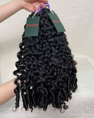 Cheveux humains bouclés birmans Miracle Knots Plumes Crochet Hair