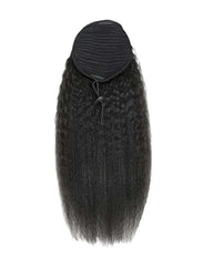 Kinky Straight Human Hair Drawstring/ Velcro Ponytail Extensions