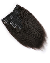 Kinky Straight Clip ins Human Hair Extensions