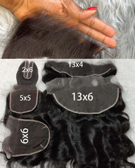 Top Quality Virgin Human Hair HD Lace Closure & Frontal Natural Color