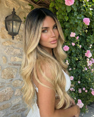 Alexis | Dark Roots Blonde Lace Top Wig
