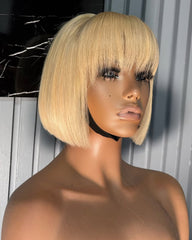 Kelly | Blonde #613 Glueless Bob Wig with Bangs