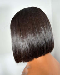 Perruque Bob sans colle Basira | Perruque à fermeture en dentelle HD 2x6 5x5 en cheveux bruts SDD