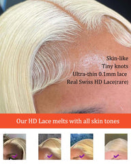 Lydia | 100% Hand Crafted Wavy Blonde #613 HD Full Lace Scalp Wig