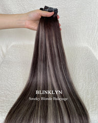 Smoky Blonde Balayage Genius Butterfly Weft Human Hair Extensions