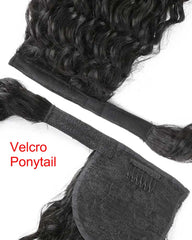 Body Wavy Human Hair Drawstring/ Velcro Ponytail Extensions