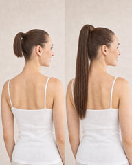 Extensions de queue de cheval en cheveux humains lisses blonds et bruns