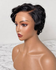 Angie | 5x5 HD Closure Romance Wave Human Hair Glueless Pixie Wig