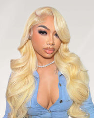 Beverly | Perruque ondulée blonde HD Lace Body Wave respirante sans colle #613