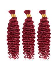Mèches épaisses de cheveux humains Deep Wave #99J, tresses bohèmes sans trame