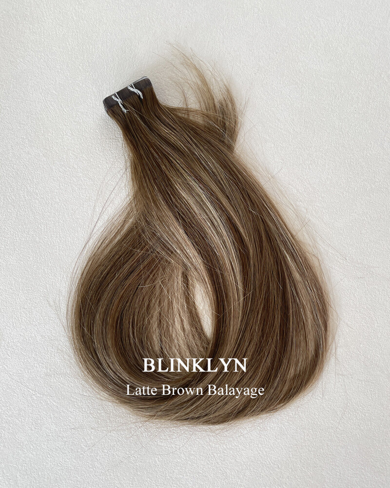 Latte Brown Balayage Tape ins Human Hair Extensions