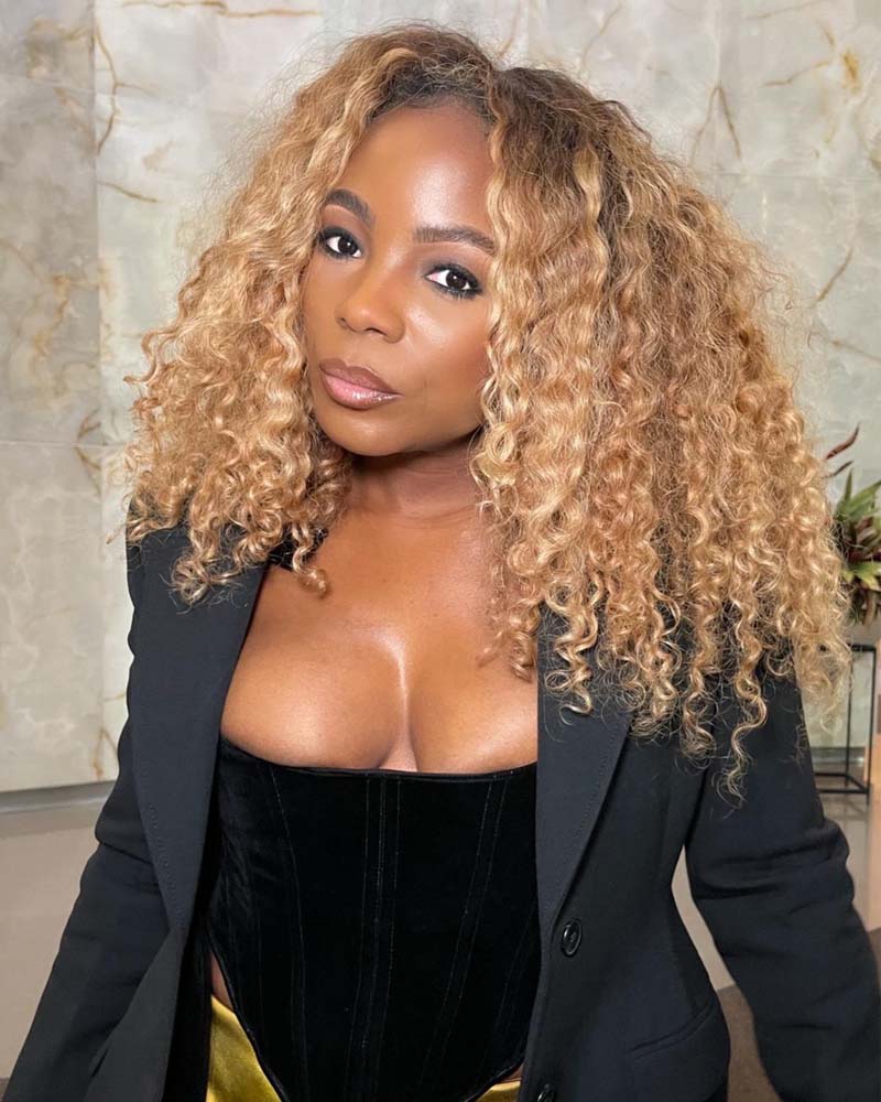 Florence | Golden Hour Blonde Curly Human Hair HD Lace Glueless Wig