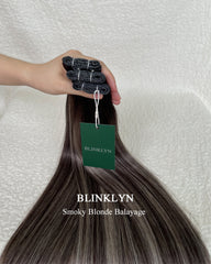 Smoky Blonde Balayage Genius Butterfly Weft Human Hair Extensions