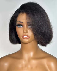 Jasmine | Perruque HD 2x6 5x5 6x6 avec fermeture, coupe au carré crépue et lisse sans colle