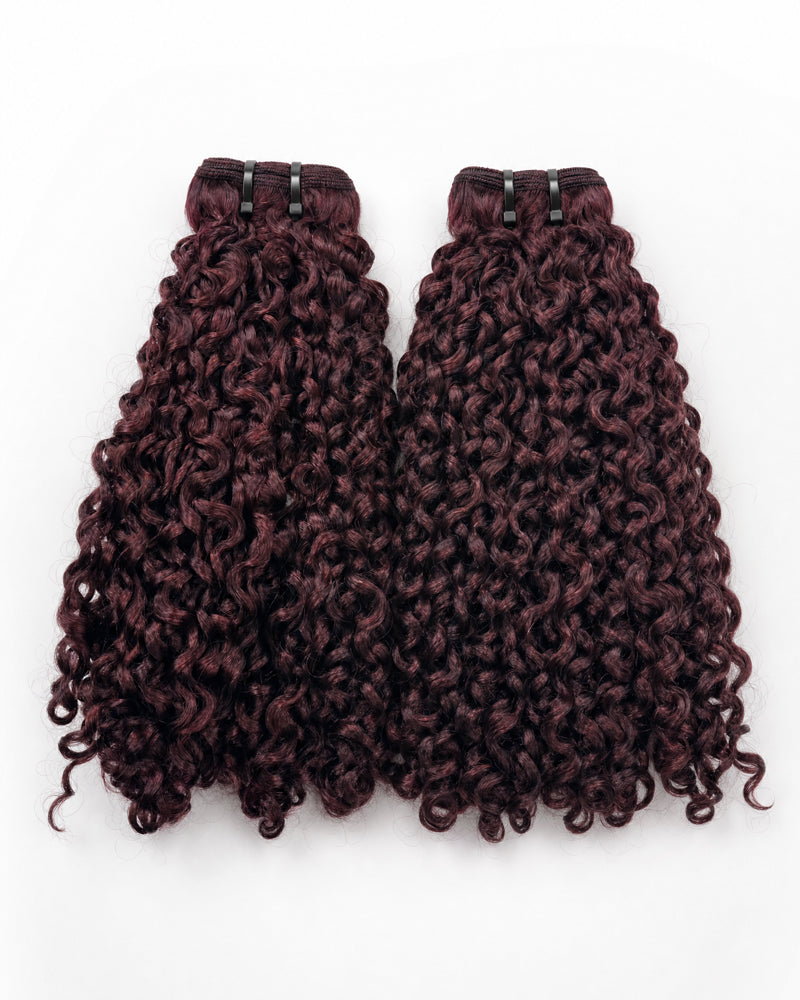 Burgundy Burmese Curly SDD Bundle Human Hair Extensions