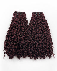Burgundy Burmese Curly SDD Bundle Human Hair Extensions