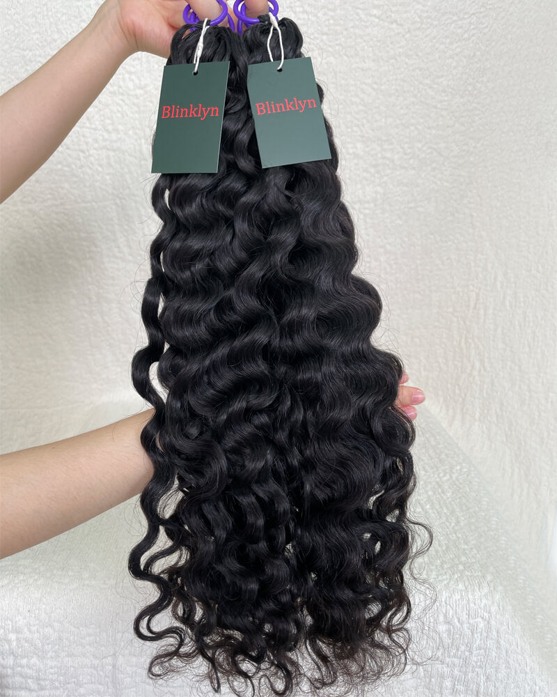 Cheveux au crochet Miracle Knots Feather en cheveux humains ondulés birmans