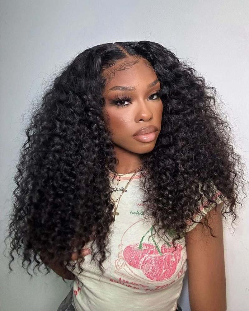 Camille | Water Wave Transparent Lace Frontal & Closure Glueless Wig