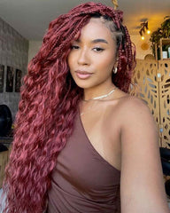 Mèches épaisses de cheveux humains Deep Wave #99J, tresses bohèmes sans trame