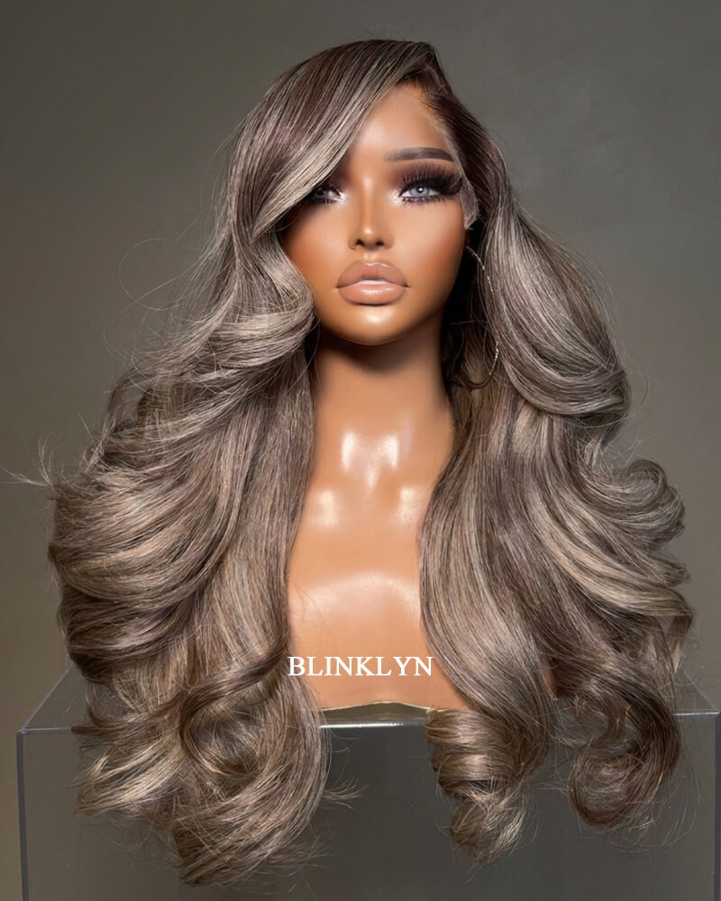 Renee | Perruque Lace HD Cheveux Naturels Balayage Blond Cendré