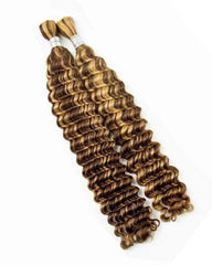 THICK BUNDLES Human Hair Deep Wave Highlights Boho Braids Weftless Bundle Human Braiding Hair
