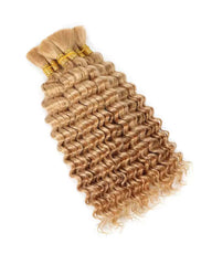 THICK BUNDLES Human Hair Deep Wave Honey Blonde Boho Braids Weftless Bundle Human Braiding Hair