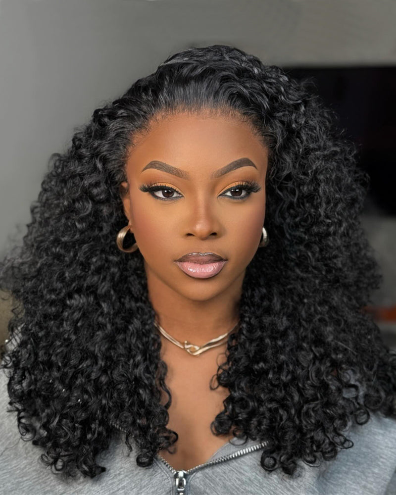 Bella | Burmese Curly Human Hair Flip Over Half Wig