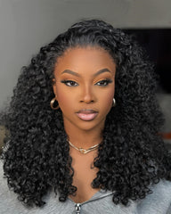 Bella | Burmese Curly Human Hair Flip Over Half Wig