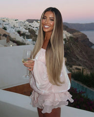 Amy | Perruque en dentelle blonde balayage Money Piece
