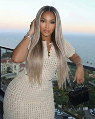 Alva | Dark Roots Ash Blonde Lace Wig