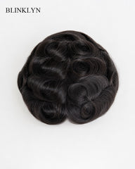 Durable Wavy Human Hair Breathable Men's Toupees