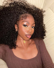 Été | Perruque afro crépue et bouclée à demi-coiffure