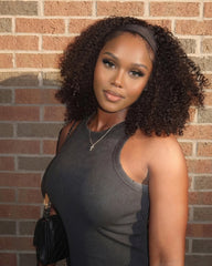 Laney | Afro Kinky Curly Human Hair Headband Wig