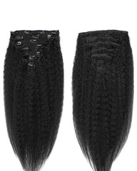Kinky Straight Clip ins Human Hair Extensions
