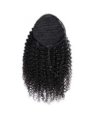 Extensions de queue de cheval à lacet/Velcro en cheveux humains crépus bouclés