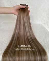 Mellow Blonde Balayage Genius Butterfly Weft Human Hair Extensions