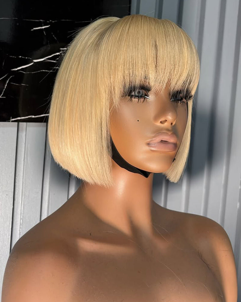 Kelly | Blonde #613 Glueless Bob Wig with Bangs