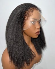 Kacey | Perruque hybride lisse et crépue avec une ligne de cheveux réaliste et naturelle