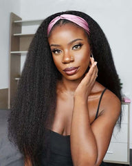 Myra | Perruque bandeau en cheveux humains crépus et lisses
